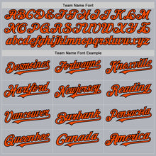 Load image into Gallery viewer, Custom Gray Orange-Black Line Authentic Baseball Jersey
