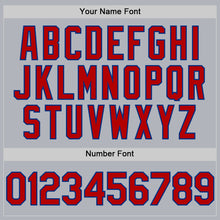 Load image into Gallery viewer, Custom Gray Red-Royal Line Authentic Baseball Jersey