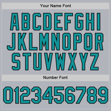 Load image into Gallery viewer, Custom Gray Teal-Black Line Authentic Baseball Jersey