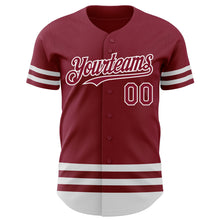 Load image into Gallery viewer, Custom Crimson White Line Authentic Baseball Jersey