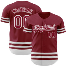 Load image into Gallery viewer, Custom Crimson White Line Authentic Baseball Jersey