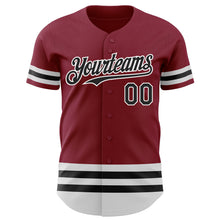 Load image into Gallery viewer, Custom Crimson Black-White Line Authentic Baseball Jersey