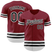 Load image into Gallery viewer, Custom Crimson Black-White Line Authentic Baseball Jersey