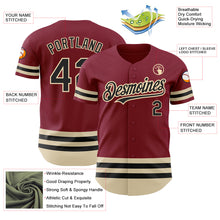 Load image into Gallery viewer, Custom Crimson Black-Cream Line Authentic Baseball Jersey