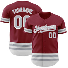 Load image into Gallery viewer, Custom Crimson Gray-White Line Authentic Baseball Jersey