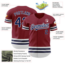 Load image into Gallery viewer, Custom Crimson Navy-White Line Authentic Baseball Jersey
