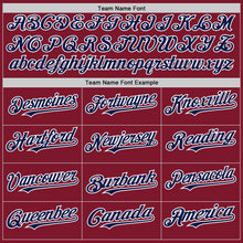 Load image into Gallery viewer, Custom Crimson Navy-White Line Authentic Baseball Jersey