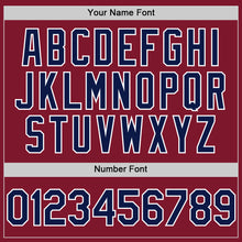 Load image into Gallery viewer, Custom Crimson Navy-White Line Authentic Baseball Jersey