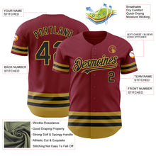 Load image into Gallery viewer, Custom Crimson Black-Old Gold Line Authentic Baseball Jersey