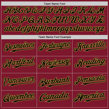 Load image into Gallery viewer, Custom Crimson Black-Old Gold Line Authentic Baseball Jersey