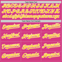 Load image into Gallery viewer, Custom Pink Yellow-White Line Authentic Baseball Jersey