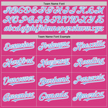 Load image into Gallery viewer, Custom Pink Light Blue-White Line Authentic Baseball Jersey