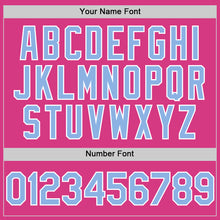 Load image into Gallery viewer, Custom Pink Light Blue-White Line Authentic Baseball Jersey