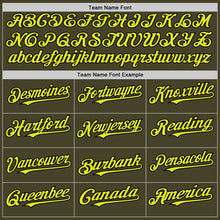 Загрузить изображение в средство просмотра галереи, Custom Olive Neon Yellow-Black Line Authentic Salute To Service Baseball Jersey