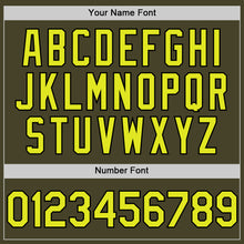 Загрузить изображение в средство просмотра галереи, Custom Olive Neon Yellow-Black Line Authentic Salute To Service Baseball Jersey