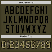 Load image into Gallery viewer, Custom Olive Camo Black-Cream Line Authentic Salute To Service Baseball Jersey
