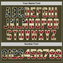 Загрузить изображение в средство просмотра галереи, Custom Olive Vintage USA Flag Cream-Maroon Line Authentic Salute To Service Baseball Jersey
