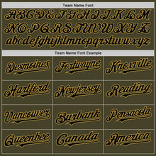 Загрузить изображение в средство просмотра галереи, Custom Olive Black-Old Gold Line Authentic Salute To Service Baseball Jersey