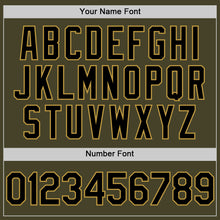 Загрузить изображение в средство просмотра галереи, Custom Olive Black-Old Gold Line Authentic Salute To Service Baseball Jersey