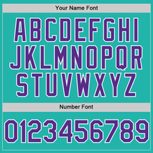 Load image into Gallery viewer, Custom Aqua Purple-White Line Authentic Baseball Jersey