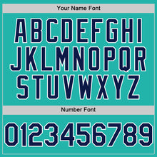 Load image into Gallery viewer, Custom Aqua Navy-White Line Authentic Baseball Jersey