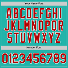 Load image into Gallery viewer, Custom Aqua Red-White Line Authentic Baseball Jersey