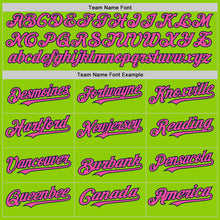 Load image into Gallery viewer, Custom Neon Green Pink-Navy Line Authentic Baseball Jersey