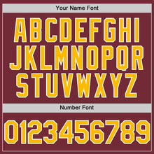 Laden Sie das Bild in den Galerie-Viewer, Custom Burgundy Gold-White Line Authentic Baseball Jersey