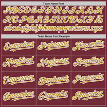 Laden Sie das Bild in den Galerie-Viewer, Custom Burgundy Old Gold-White Line Authentic Baseball Jersey