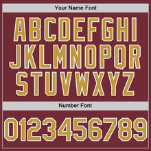 Laden Sie das Bild in den Galerie-Viewer, Custom Burgundy Old Gold-White Line Authentic Baseball Jersey