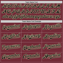 Laden Sie das Bild in den Galerie-Viewer, Custom Burgundy Black-Cream Line Authentic Baseball Jersey