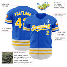 Charger l'image dans la galerie, Custom Thunder Blue Yellow-White Line Authentic Baseball Jersey