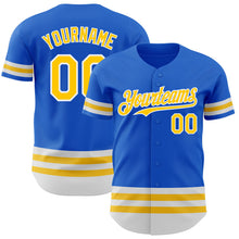 Charger l'image dans la galerie, Custom Thunder Blue Yellow-White Line Authentic Baseball Jersey