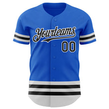 Laden Sie das Bild in den Galerie-Viewer, Custom Thunder Blue Black-White Line Authentic Baseball Jersey