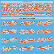 Charger l'image dans la galerie, Custom Sky Blue Orange-White Line Authentic Baseball Jersey