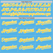 Charger l'image dans la galerie, Custom Sky Blue Yellow-White Line Authentic Baseball Jersey