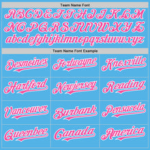 Charger l'image dans la galerie, Custom Sky Blue Pink-White Line Authentic Baseball Jersey