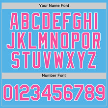 Charger l'image dans la galerie, Custom Sky Blue Pink-White Line Authentic Baseball Jersey