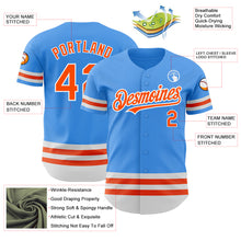 Load image into Gallery viewer, Custom Electric Blue Orange-White Line Authentic Baseball Jersey