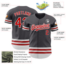 Laden Sie das Bild in den Galerie-Viewer, Custom Steel Gray Red-White Line Authentic Baseball Jersey