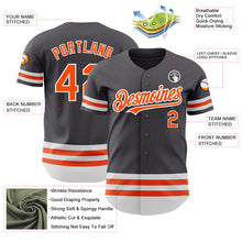 Laden Sie das Bild in den Galerie-Viewer, Custom Steel Gray Orange-White Line Authentic Baseball Jersey