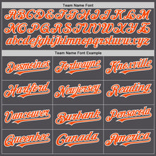 Laden Sie das Bild in den Galerie-Viewer, Custom Steel Gray Orange-White Line Authentic Baseball Jersey