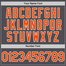 Laden Sie das Bild in den Galerie-Viewer, Custom Steel Gray Orange-White Line Authentic Baseball Jersey