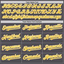 Laden Sie das Bild in den Galerie-Viewer, Custom Steel Gray Gold-White Line Authentic Baseball Jersey