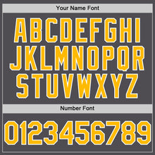 Laden Sie das Bild in den Galerie-Viewer, Custom Steel Gray Gold-White Line Authentic Baseball Jersey