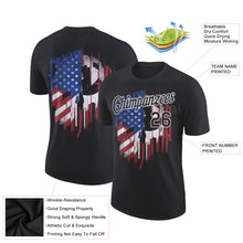 Laden Sie das Bild in den Galerie-Viewer, Custom Black White 3D American Flag Patriotic Performance T-Shirt
