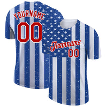 Загрузить изображение в средство просмотра галереи, Custom Royal Red-White 3D American Flag Patriotic Performance T-Shirt