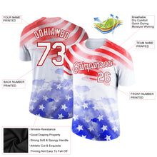 Laden Sie das Bild in den Galerie-Viewer, Custom White Red-Royal 3D American Flag Patriotic Performance T-Shirt