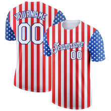 Load image into Gallery viewer, Custom Red White-Royal 3D American Flag Patriotic Performance T-Shirt