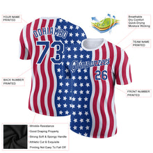Load image into Gallery viewer, Custom Red Royal-White 3D American Flag Patriotic Performance T-Shirt